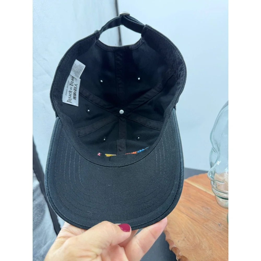 Attack on Titan Final Season Hat Men OS Black Embroidered Colossal Titan Cap